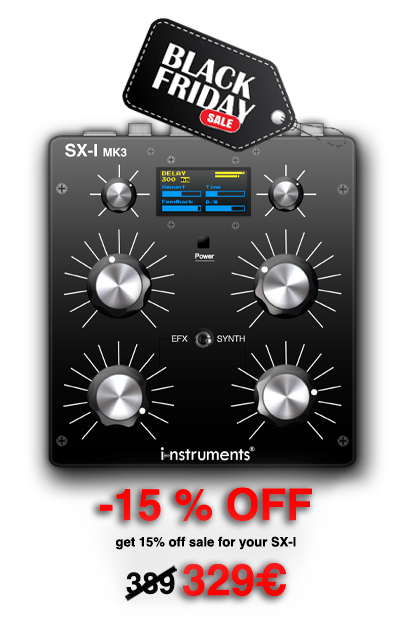 SX-I MK3 DJ FX UNIT SINTHESIZER, Multi effector, Stackable STEREO effects, Analog ZERO Latecy, 3 DELAY stages (Max time 4.000ms) w/ TAP tempo, TAPE DELAY, PING-PONG DELAY, 2 REVERB stages (Freeverb or Acoustic), DROP (Automatic Drop Maker), GRANULAR, BITCRUSHER, LFO and VCF, FLANGER, PHASER, HiPass/LowPass FILTERS with 5db RESONANCE (total cutoff) moduable by LFO, MOOG LADDER FILTER modulable by LFO., COMPRESSOR, SURROUND, Microcontrolled SYNTHESIZER, Pink / White NOISE, DRUMS Synth, Synthesizer FM / AM (2 VCO), Waveform: SINE, SAWTOOTH / REVERSESQUARE, TRIANGLE, PULSESAMPLE HOLD, Full MIDI mapping, Sync to the beat with MIDI Clock, Internal EEPROM (editable presets), OLED Display, 4 POTS, 2 ENCODER 18 pulses with SWITCH button, Switch Efx / Synth, Audio LINE IN / OUT RCA, MIDI IN / OUT JACK 3,5 mm, USB for MIDI (class compliant) and POWER, INTERNAL Li-ion BATTERY, MADE IN ITALY